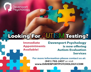 Autism testing and evaluation services at Davenport Psychology for early diagnosis, therapy planning, and support. Immediate appointments available for comprehensive autism assessments.