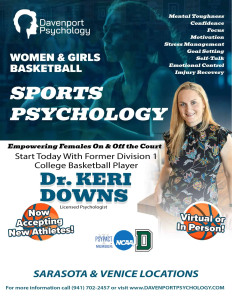 Sports psychology services for women and girls’ basketball teams by Davenport Psychology, featuring Dr. Keri Downs, Licensed Psychologist and former Division 1 College Basketball Player.
