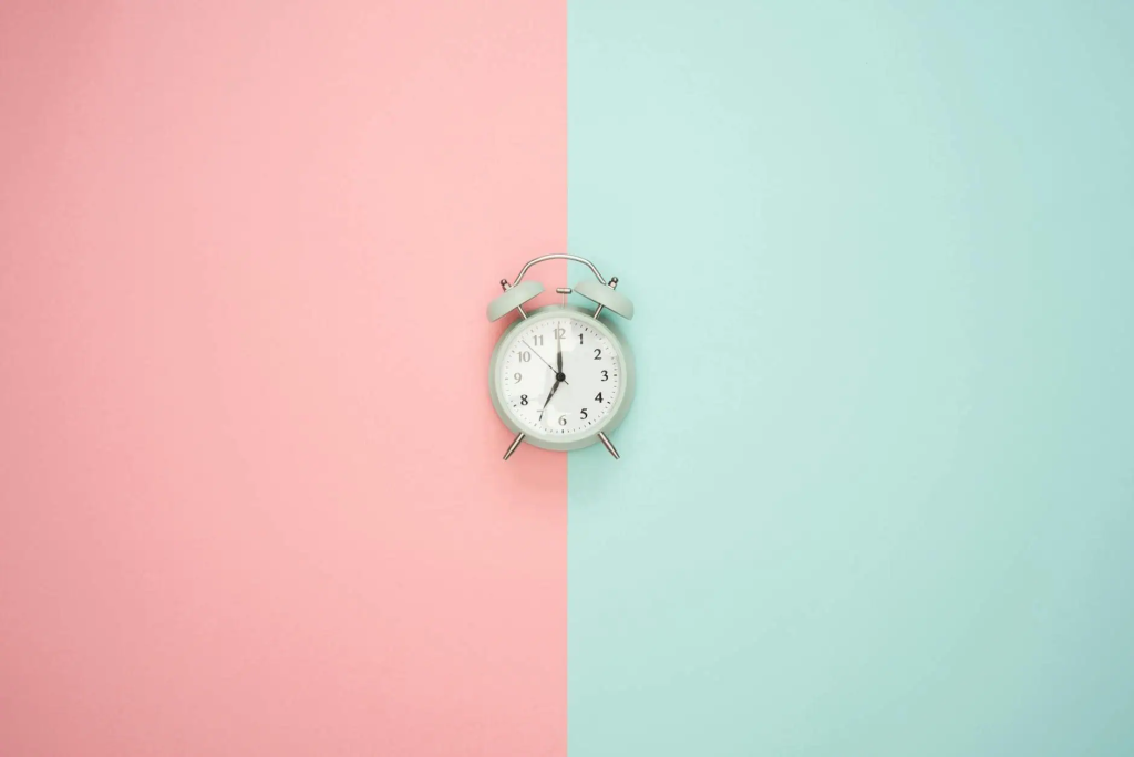 gray double bell clock