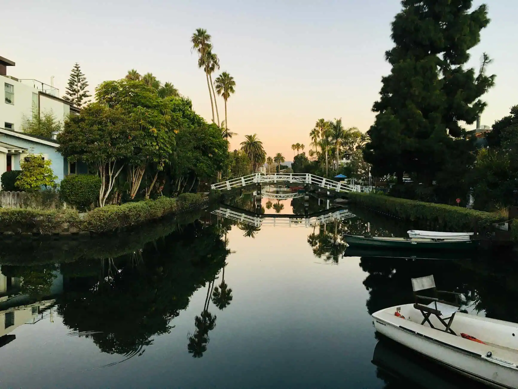 peaceful venice canals at sunset