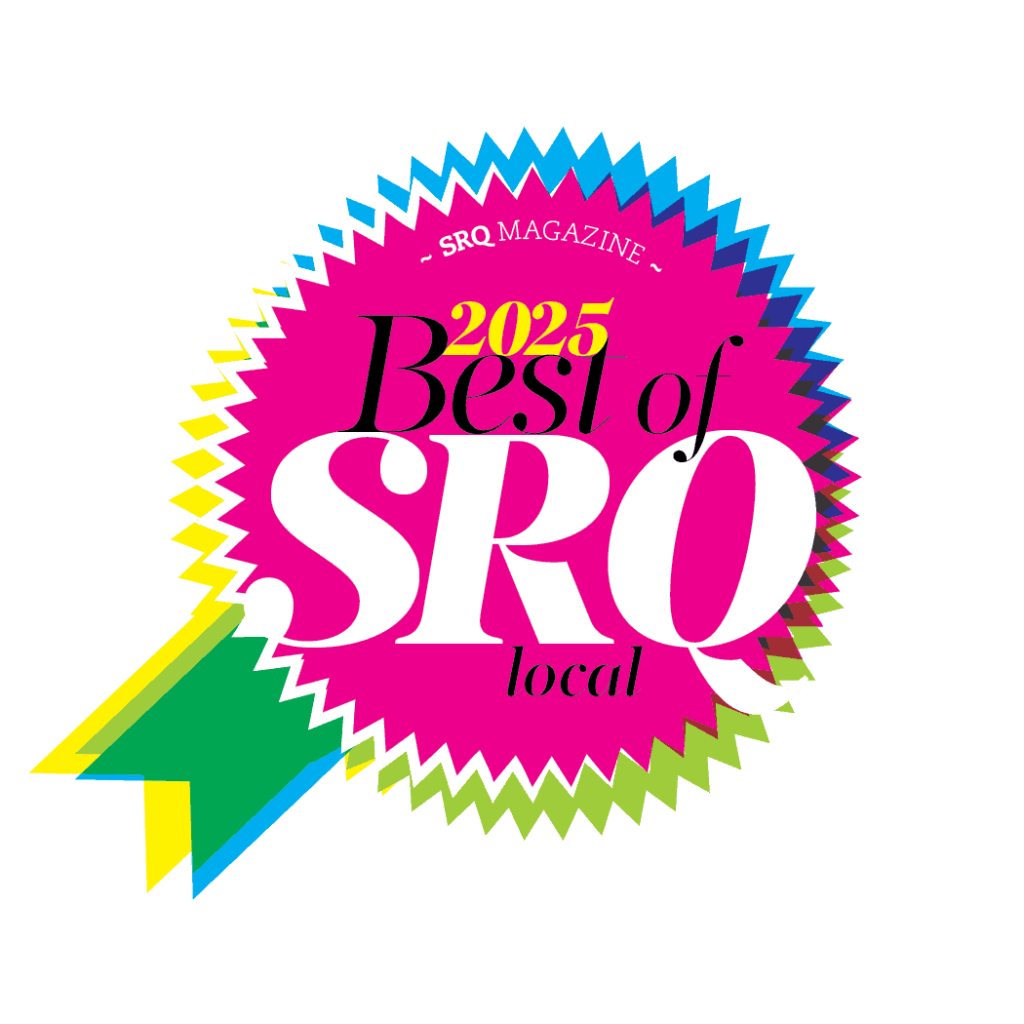 Best Psychologist in Sarasota won by Davenport Psychology. Logo of Best of SRQ local award by SRQ Magazine.