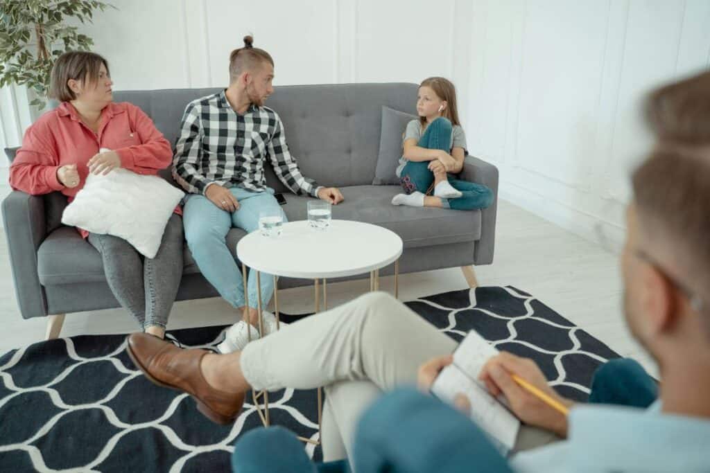 Family therapy session with psychologist in Sarasota Florida