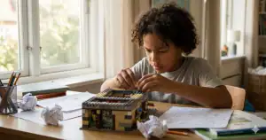 Twice-exceptional 2e child showing both giftedness and learning challenges