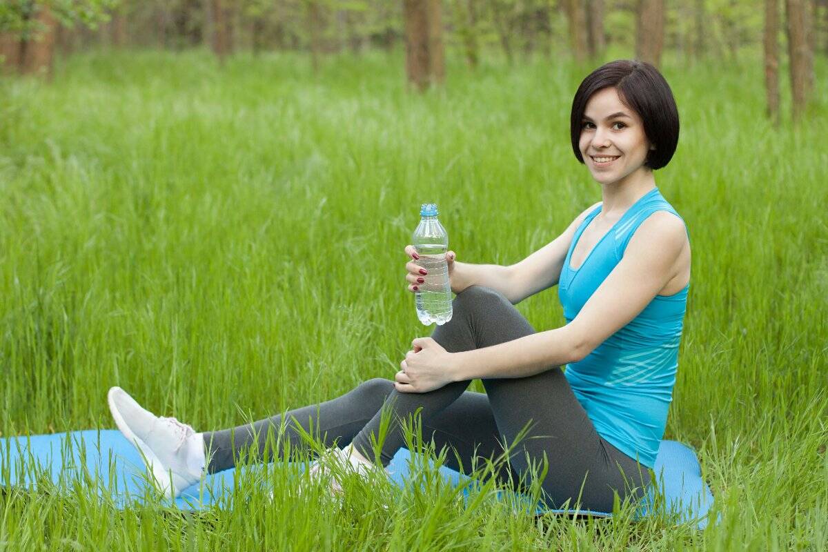 Healthy food and exercise gear
