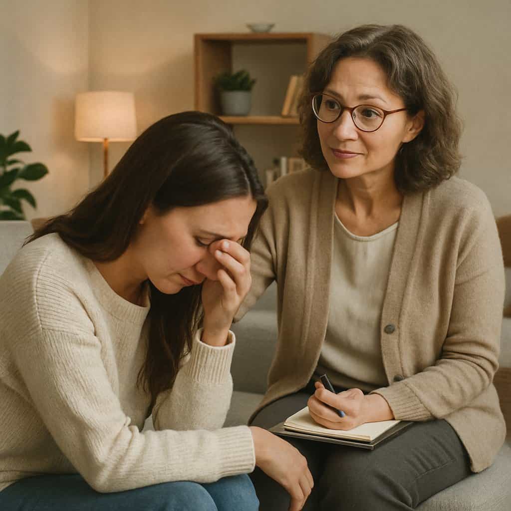 A compassionate therapist providing support in a safe environment