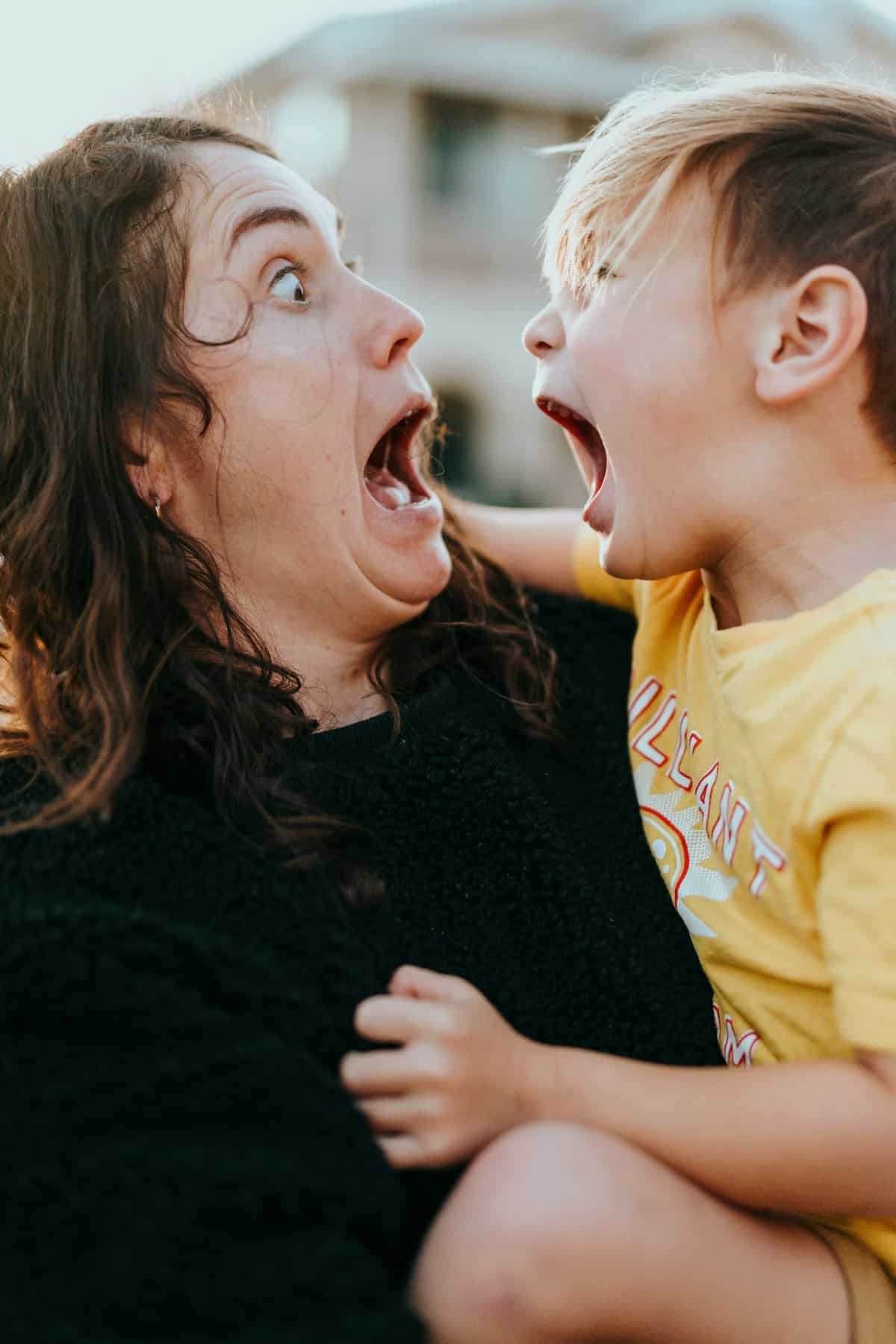 Parent and child sharing a joyful moment