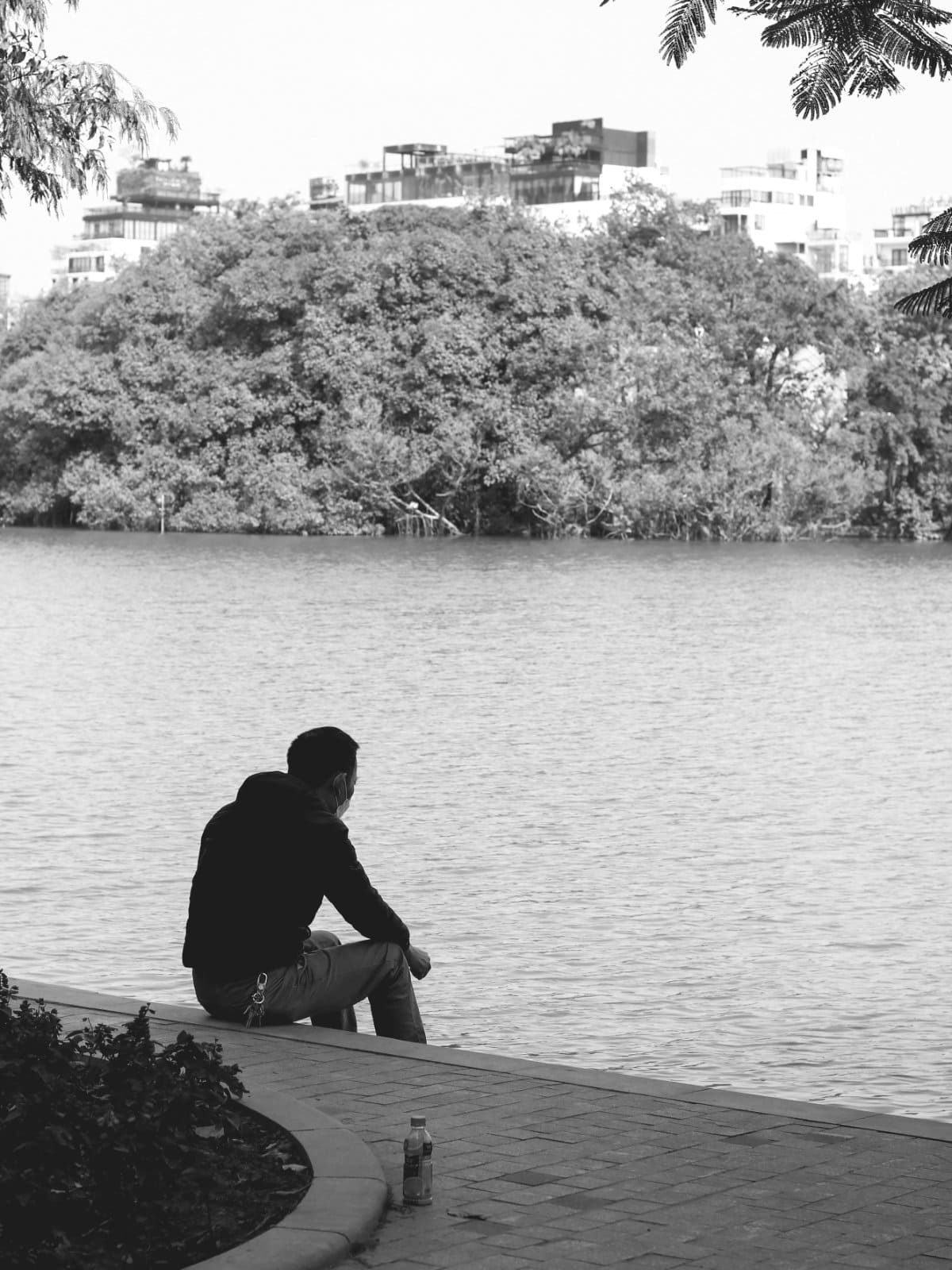 A man feeling isolated and distressed