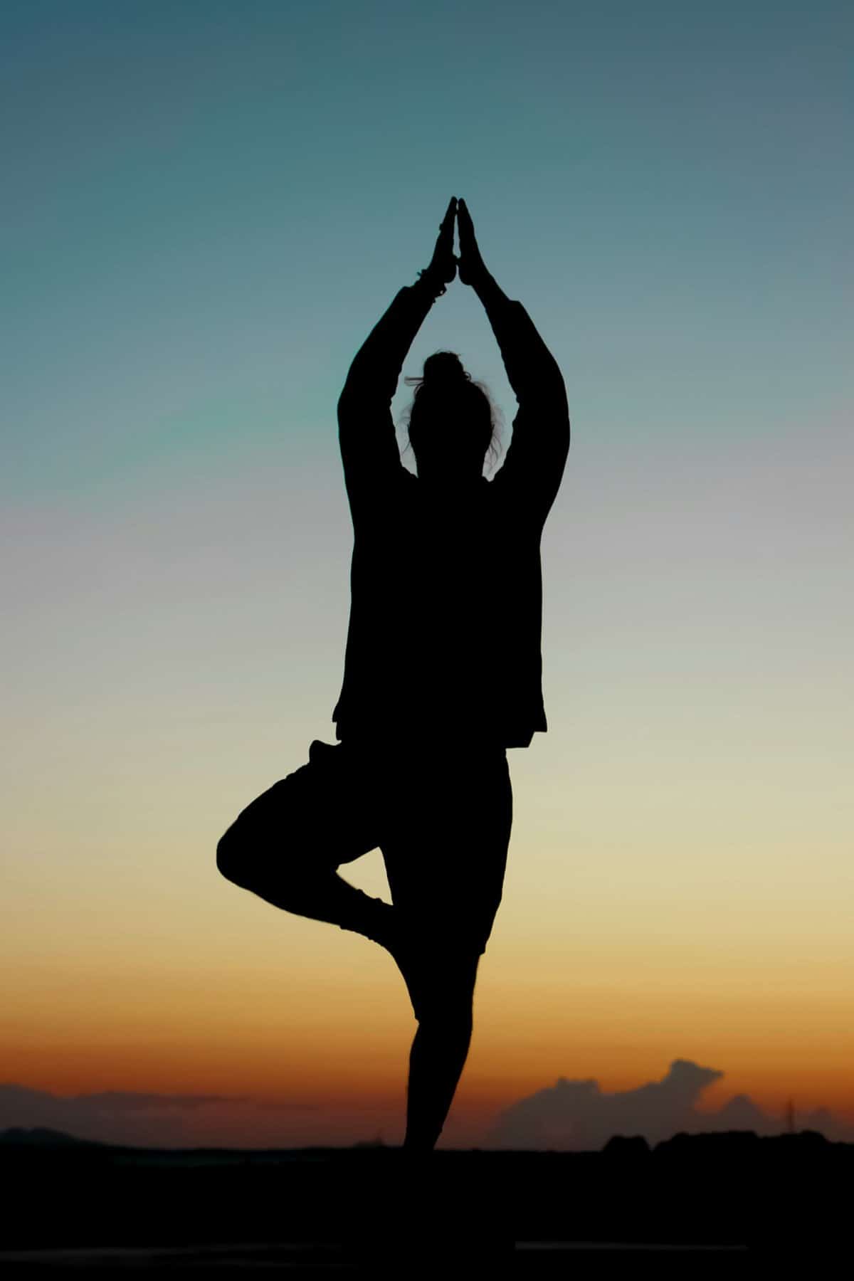Parent practicing yoga or meditation