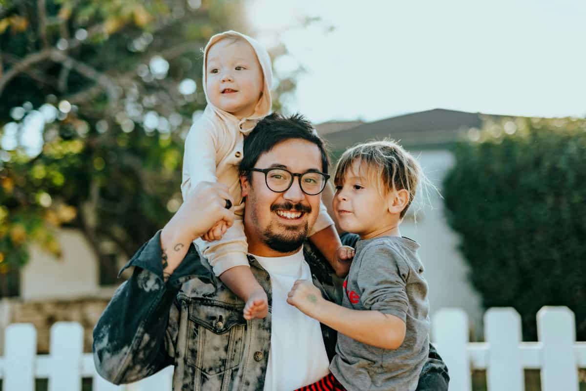 A family engaging in a positive and joyful activity together