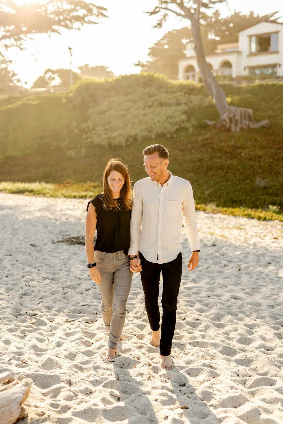 Couple holding hands