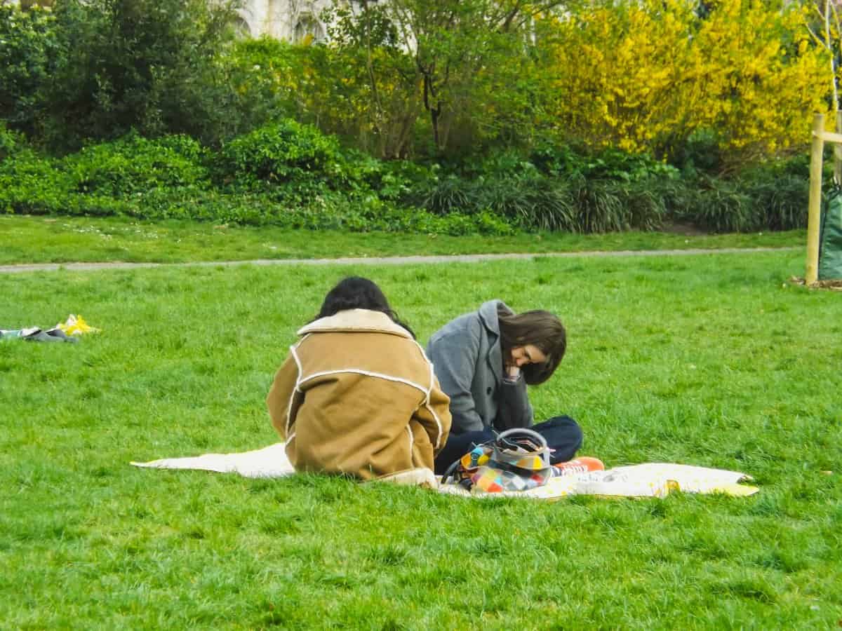 Parent and child engaged in a creative activity together